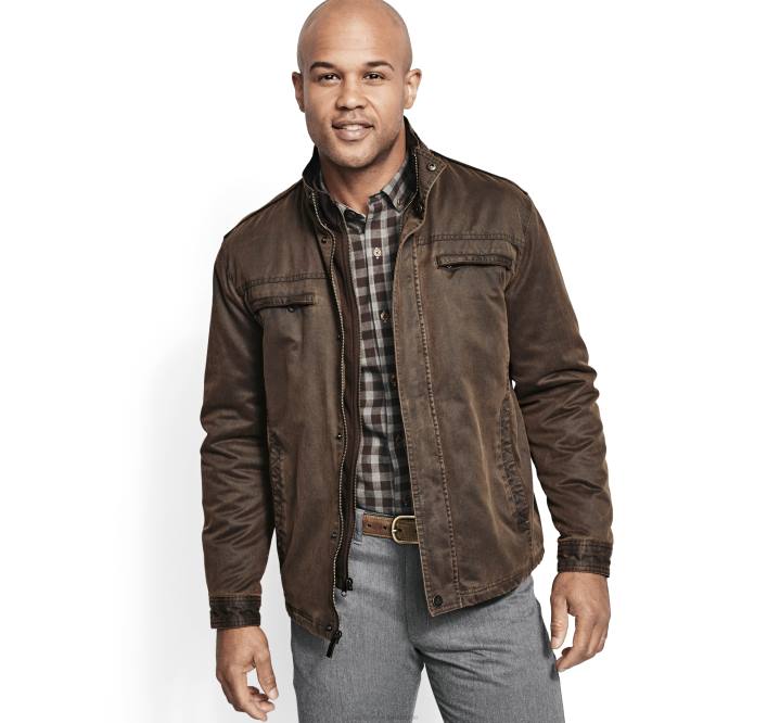 Johnston & Murphy Hommes veste en coton antique TXRN757 vêtements brun