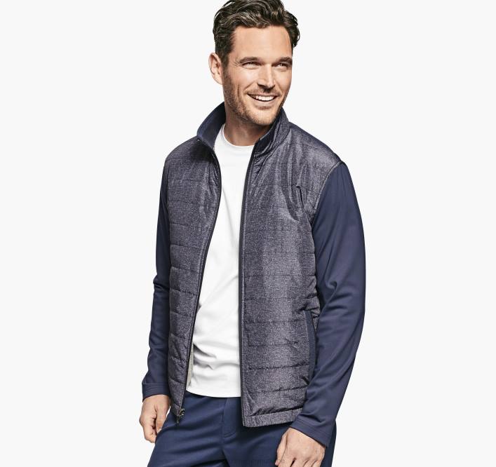 Johnston & Murphy Hommes veste hybride en tricot xc4 TXRN832 vêtements marine