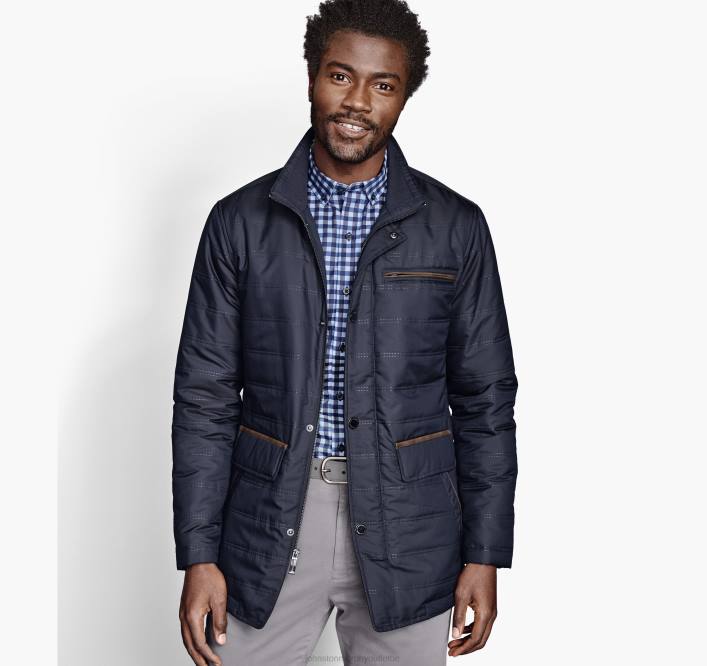 Johnston & Murphy Hommes veste matelassée à perforations TXRN710 vêtements marine
