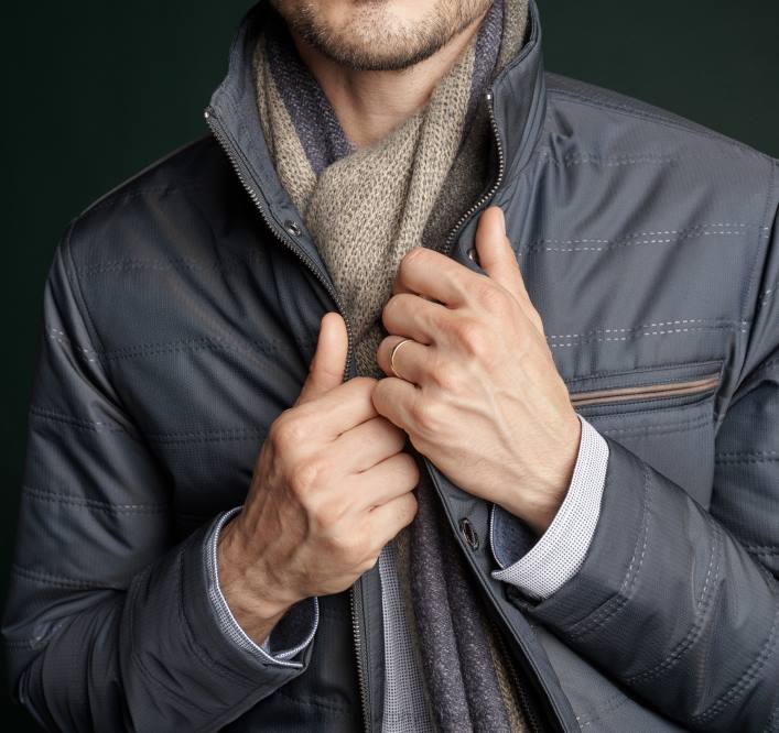 Johnston & Murphy Hommes veste matelassée à perforations TXRN710 vêtements marine