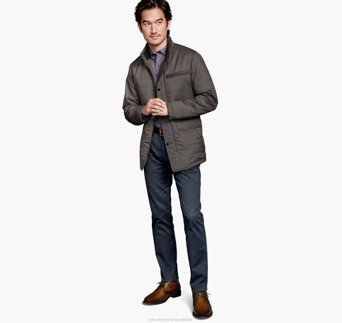 Johnston & Murphy Hommes veste matelassée à perforations TXRN764 vêtements taupe