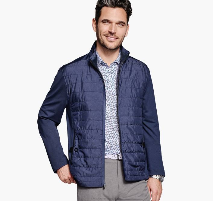 Johnston & Murphy Hommes veste matelassée sur le devant xc4 performance TXRN815 vêtements bleu