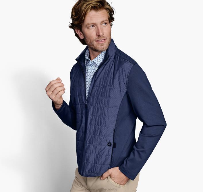 Johnston & Murphy Hommes veste matelassée sur le devant xc4 performance TXRN815 vêtements bleu