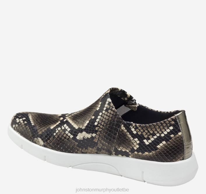 Johnston & Murphy unisexe tracy TXRN1269 chaussures peau de mouton italienne taupe à imprimé serpent