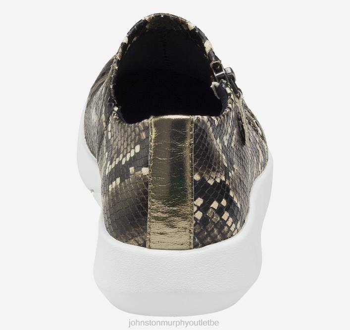 Johnston & Murphy unisexe tracy TXRN1269 chaussures peau de mouton italienne taupe à imprimé serpent