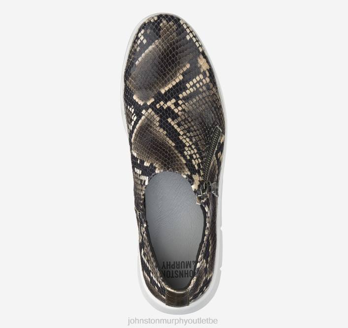 Johnston & Murphy unisexe tracy TXRN1269 chaussures peau de mouton italienne taupe à imprimé serpent