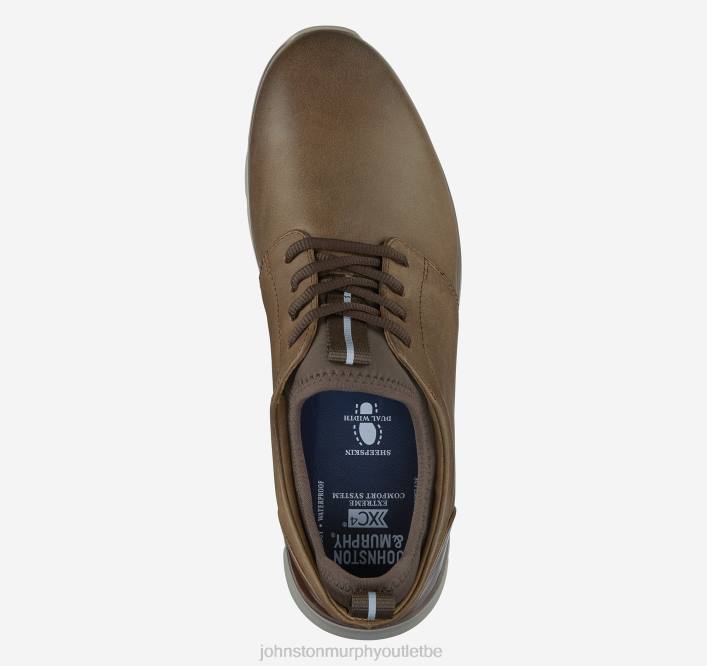 Johnston & Murphy unisexe xc4 prentiss bout uni TXRN311 chaussures grains entiers huilés beiges