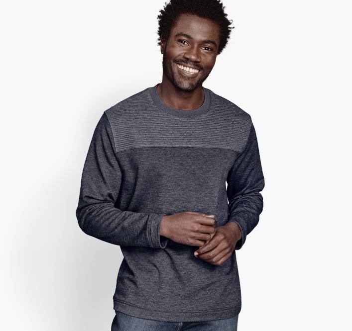 Johnston & Murphy unisexe pull ras du cou côtelé TXRN856 vêtements marine