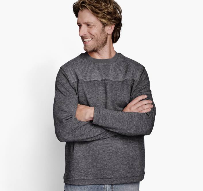 Johnston & Murphy unisexe pull ras du cou côtelé TXRN857 vêtements charbon