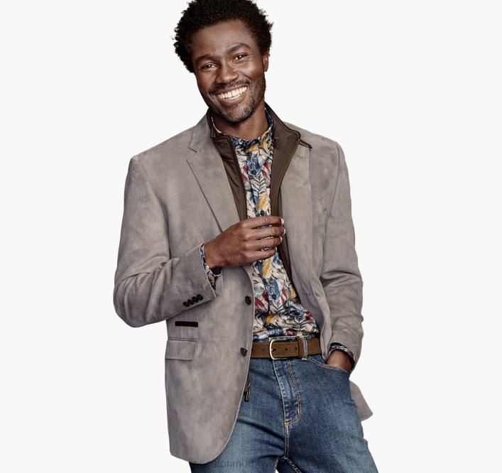 Johnston & Murphy unisexe blazer côtelé en peluche TXRN892 vêtements sergé gris