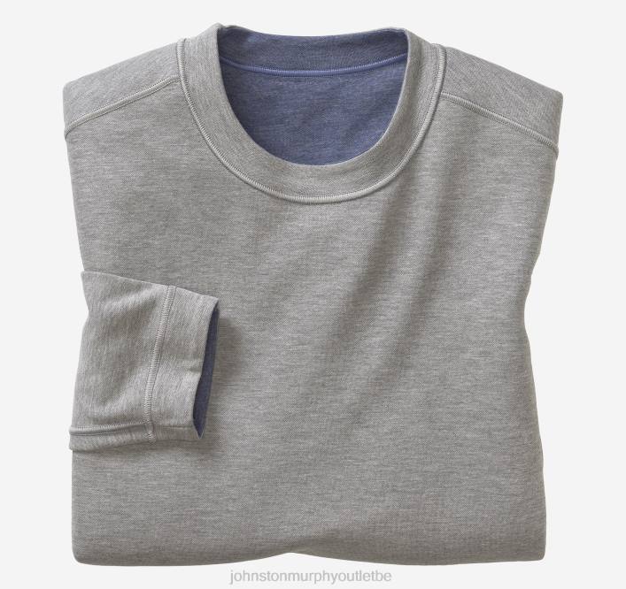Johnston & Murphy unisexe col rond réversible à manches longues TXRN781 vêtements bleu/gris clair