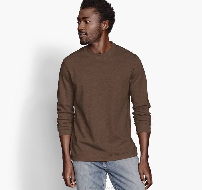 Johnston & Murphy unisexe col rond réversible à manches longues TXRN882 vêtements rouille/gruau