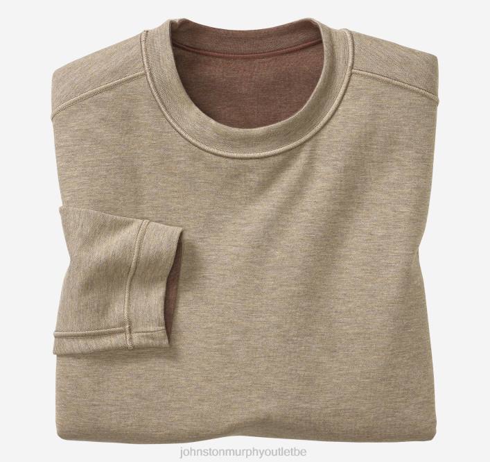 Johnston & Murphy unisexe col rond réversible à manches longues TXRN882 vêtements rouille/gruau