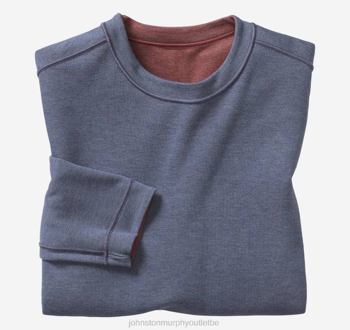 Johnston & Murphy unisexe col rond réversible à manches longues TXRN883 vêtements bleu baie