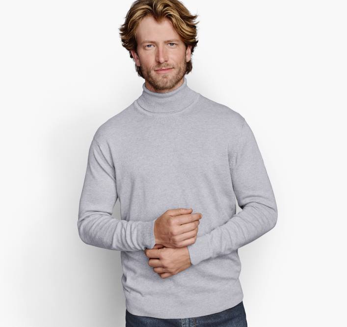 Johnston & Murphy unisexe pull à col roulé TXRN822 vêtements gris clair