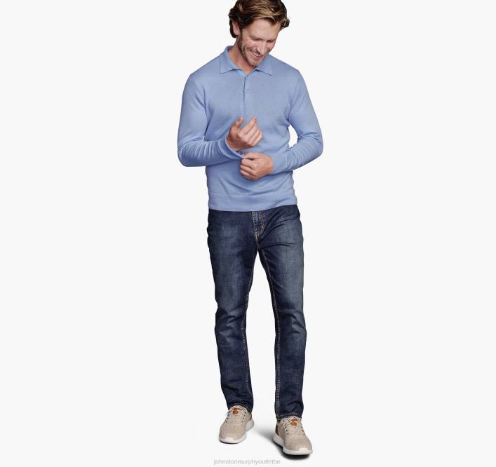 Johnston & Murphy unisexe pull polo TXRN826 vêtements bleu clair