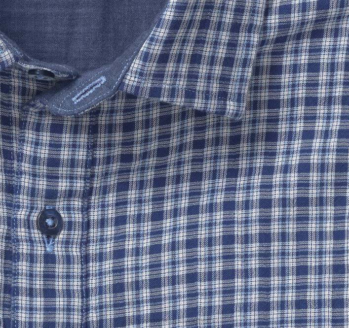 Johnston & Murphy unisexe chemise à manches courtes double épaisseur TXRN675 vêtements carreaux multiples bleu marine