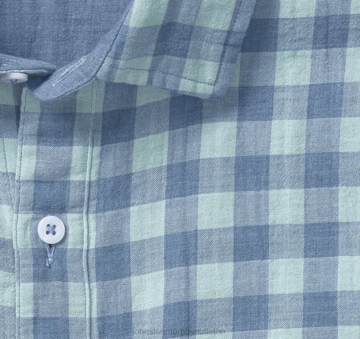 Johnston & Murphy unisexe chemise à manches courtes double épaisseur TXRN702 vêtements grand vichy menthe