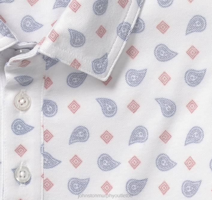 Johnston & Murphy unisexe polo piqué en coton performant xc4 TXRN672 vêtements imprimé cachemire multi bleu marine