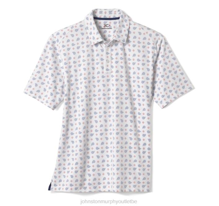 Johnston & Murphy unisexe polo piqué en coton performant xc4 TXRN672 vêtements imprimé cachemire multi bleu marine