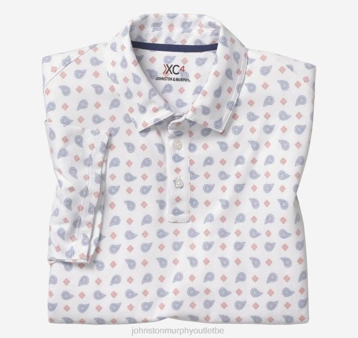 Johnston & Murphy unisexe polo piqué en coton performant xc4 TXRN672 vêtements imprimé cachemire multi bleu marine