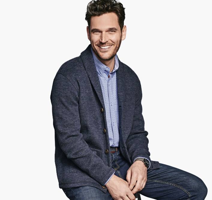 Johnston & Murphy unisexe cardigan à col châle TXRN779 vêtements marine