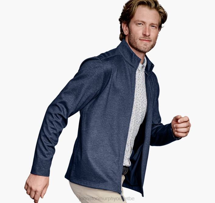 Johnston & Murphy unisexe XC4 imprimé texturé entièrement zippé TXRN778 vêtements marine