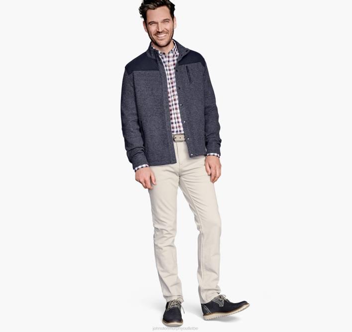 Johnston & Murphy unisexe veste brossée à boutons-pression TXRN868 vêtements marine