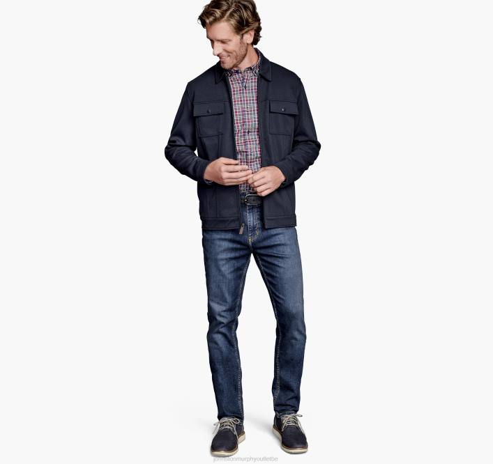 Johnston & Murphy unisexe veste-chemise entièrement zippée TXRN873 vêtements marine
