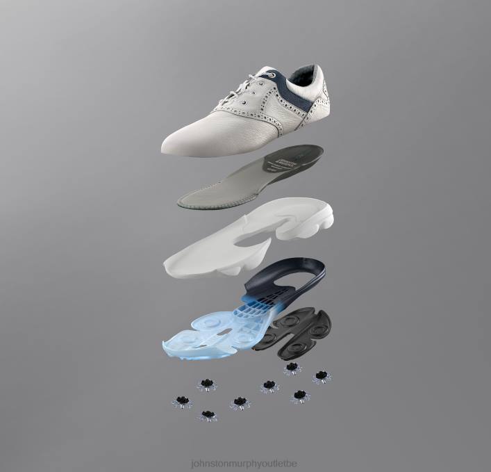 Johnston & Murphy Hommes XC4 GT2 Luxe U-Gorge TXRN119 chaussures tpu pleine fleur imperméable blanc/gris
