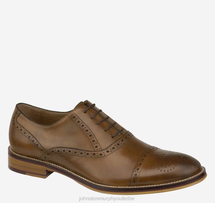 Johnston & Murphy Hommes bout conard TXRN37 chaussures cuir de veau italien beige
