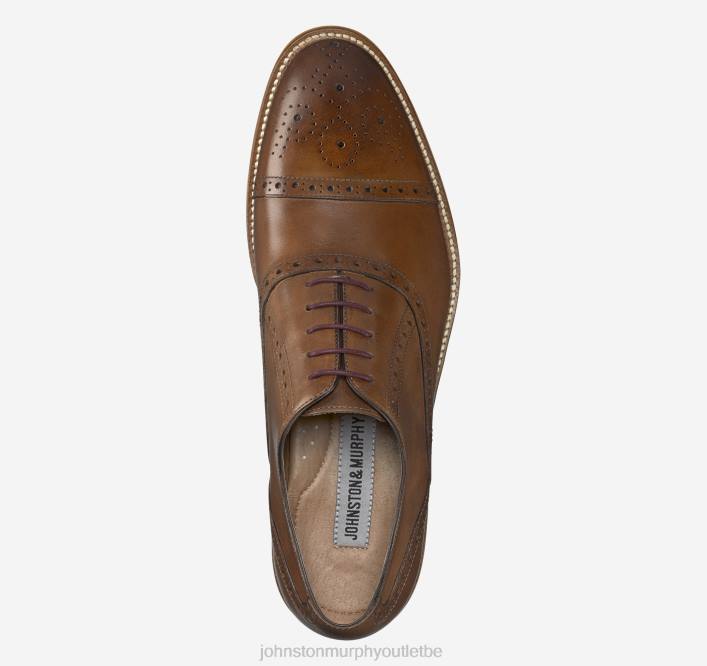 Johnston & Murphy Hommes bout conard TXRN37 chaussures cuir de veau italien beige