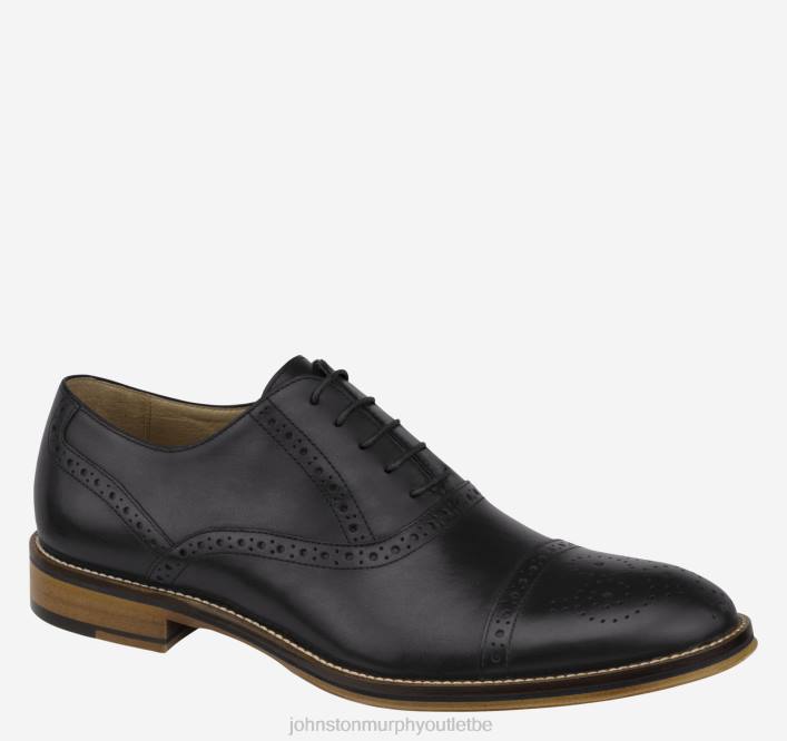 Johnston & Murphy Hommes bout conard TXRN77 chaussures cuir de veau italien noir