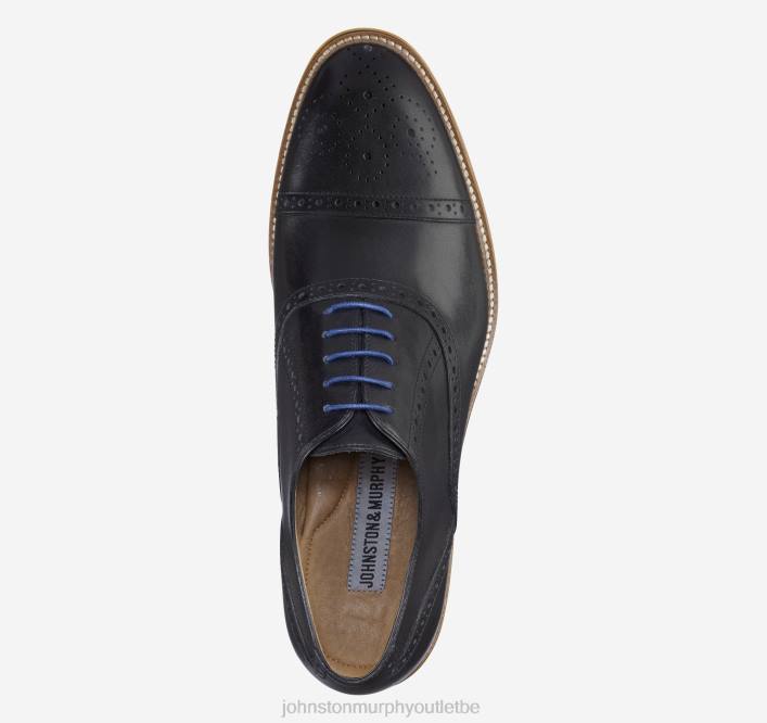 Johnston & Murphy Hommes bout conard TXRN77 chaussures cuir de veau italien noir