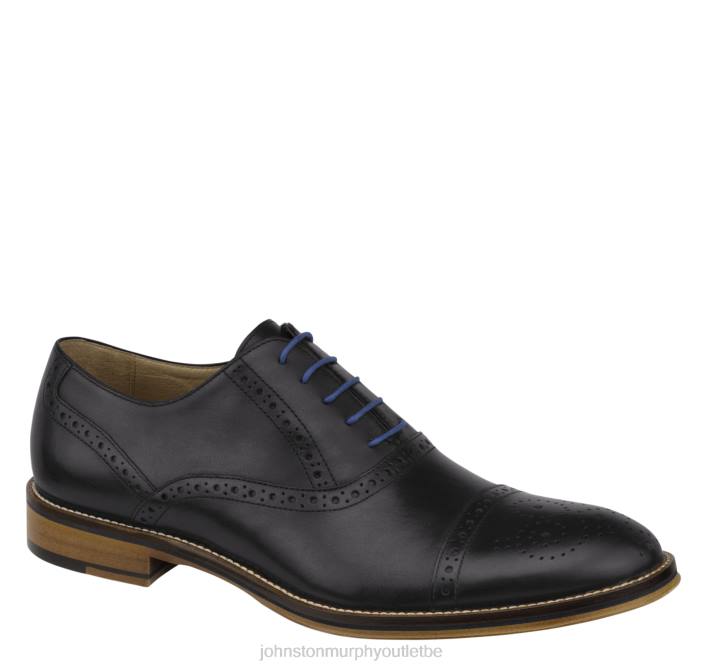 Johnston & Murphy Hommes bout conard TXRN77 chaussures cuir de veau italien noir