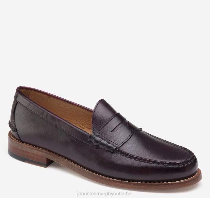 Johnston & Murphy Hommes penny de Halstead TXRN340 chaussures bordeaux pleine fleur