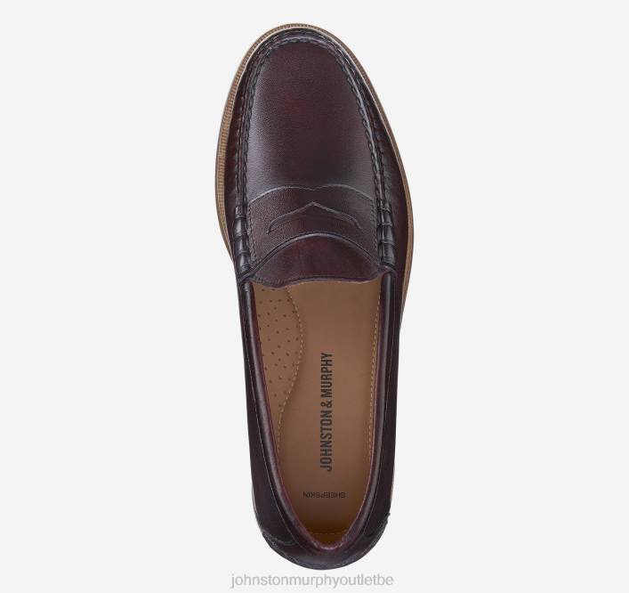 Johnston & Murphy Hommes penny de Halstead TXRN340 chaussures bordeaux pleine fleur