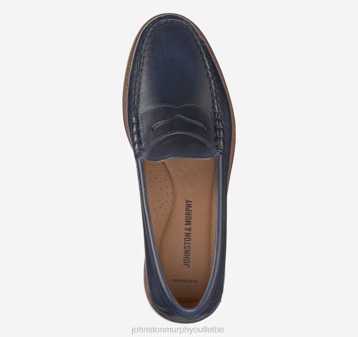 Johnston & Murphy Hommes penny de Halstead TXRN362 chaussures marine pleine fleur