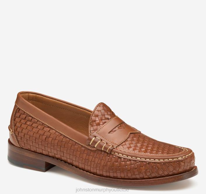 Johnston & Murphy Hommes penny tissé halstead TXRN147 chaussures beige pleine fleur