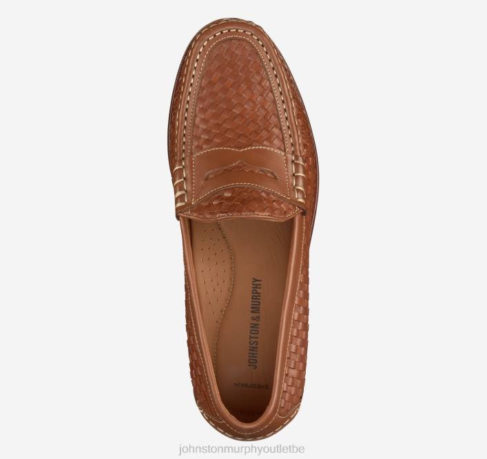 Johnston & Murphy Hommes penny tissé halstead TXRN147 chaussures beige pleine fleur