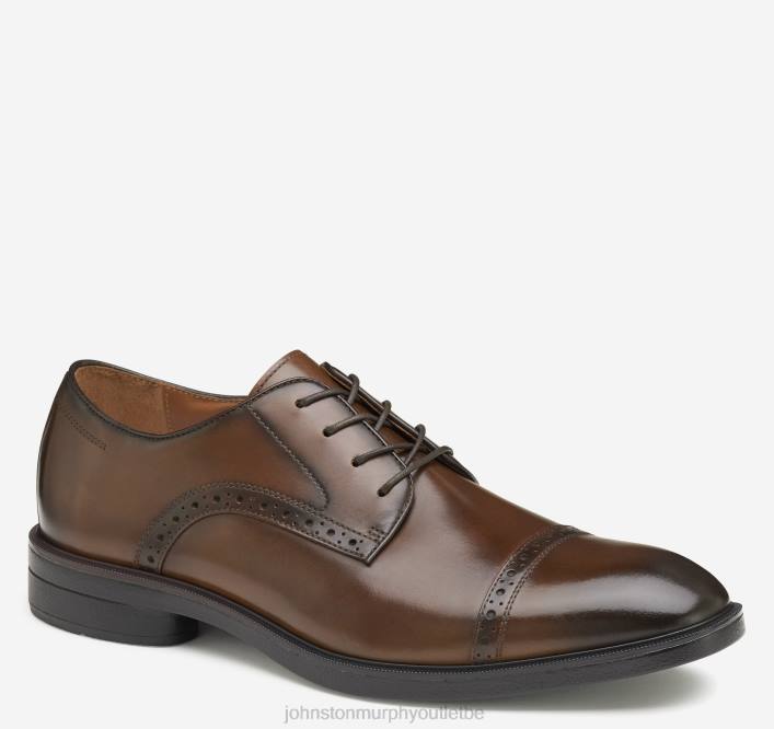 Johnston & Murphy Hommes ronan à bout renforcé TXRN218 chaussures bronzage lisse pleine fleur