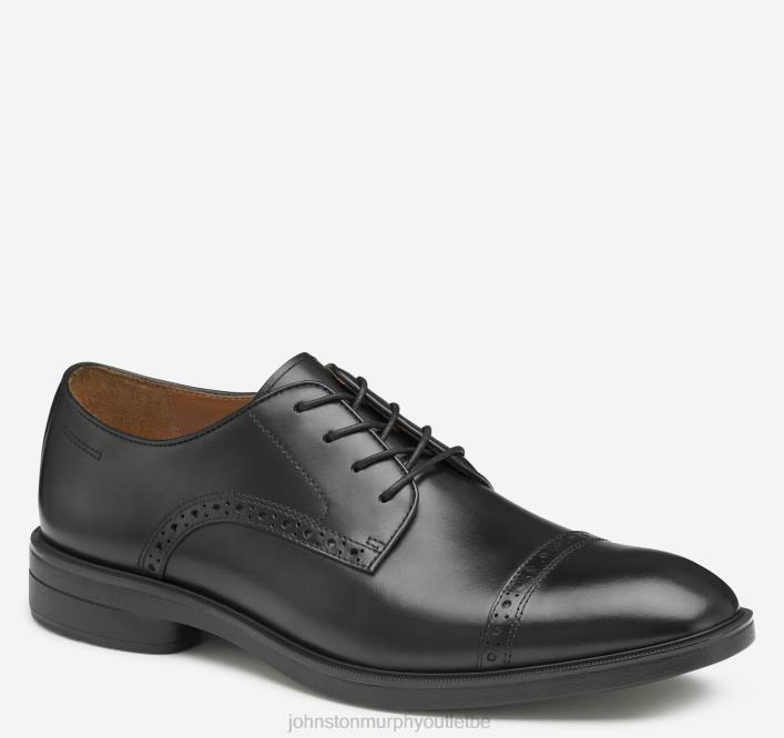 Johnston & Murphy Hommes ronan à bout renforcé TXRN219 chaussures noir lisse pleine fleur