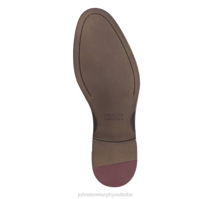Johnston & Murphy Hommes selle conard TXRN344 chaussures cuir de veau italien beige/marron foncé