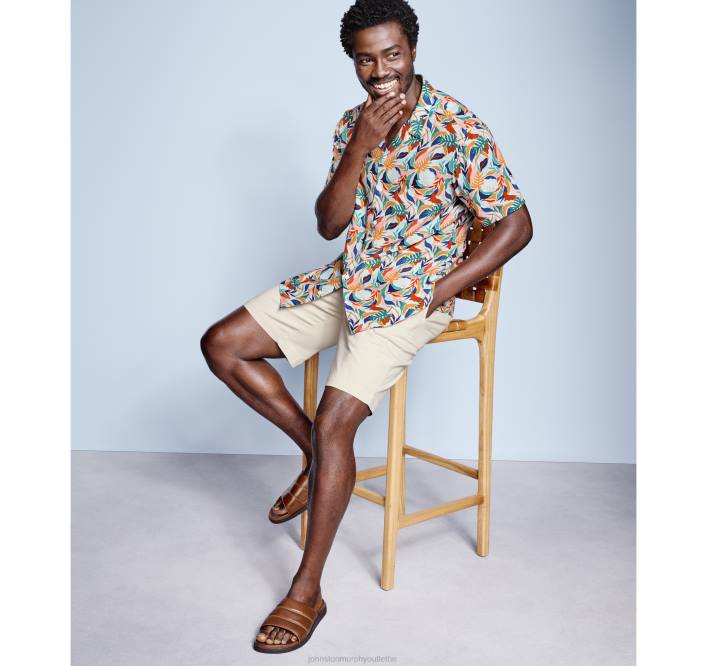 Johnston & Murphy Hommes chemise de camp à manches courtes TXRN517 vêtements paradis multi-floral