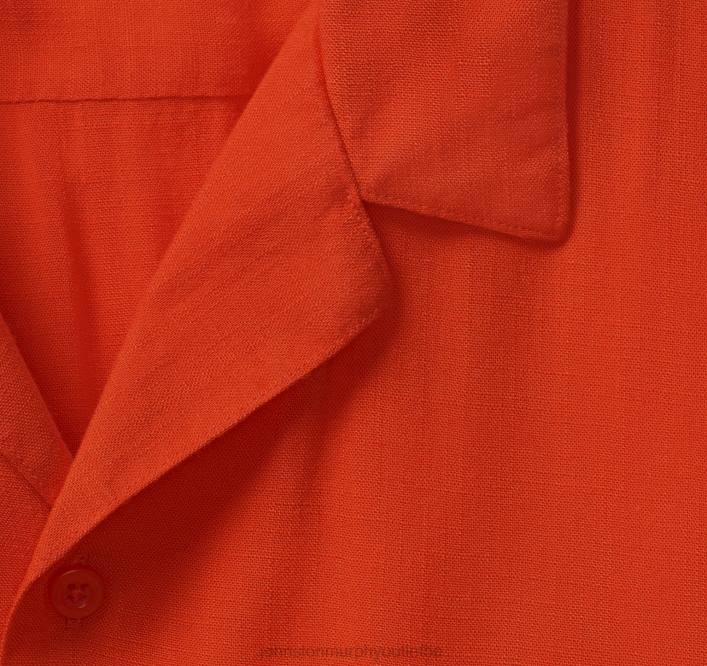 Johnston & Murphy Hommes chemise de camp à manches courtes TXRN679 vêtements corail solide
