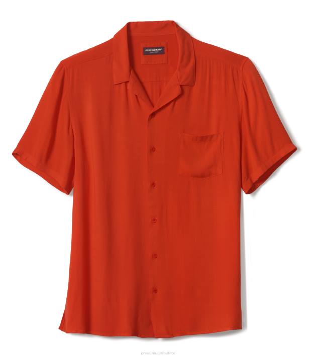 Johnston & Murphy Hommes chemise de camp à manches courtes TXRN679 vêtements corail solide